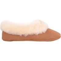 SNUGRUGS Women's Eleanor, Sheepskin Ballerina Slipper with Suede Sole in Tan | Size: 8