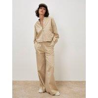 Apricot Women's Lightweight Denim Bomber Jacket in Cream | Size: 12