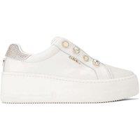 Carvela Women's 'Connected Laceless Coin' Leather Trainers in White | Size: 8
