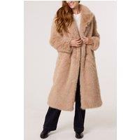 Blue Vanilla Women's Light Brown Long Fluffy Coat | Size: Large