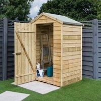 Rowlinsons 4 x 3 Feet Overlap Shed - Timber - L94 x W130 x H187.5 cm - Natural in Brown