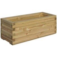 Rowlinsons Rectangular Patio Planter - L40 x W94.5 x H37 cm in Brown