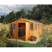 Rowlinsons 9 x 15 Feet Workshop Range Shed - L469 x W288 x H235 cm in Brown