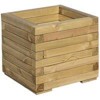 Rowlinsons Square Patio Planter - Timber - L40 x W37 x H40 cm - Natural in Brown