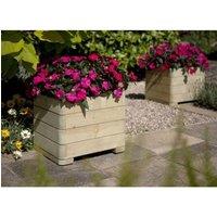 Rowlinsons Marberry Square Planter - L50 x W50 x H39 cm in Brown