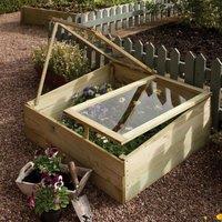 Rowlinsons Timber Coldframe - L81 x W102 x H38 cm in Brown