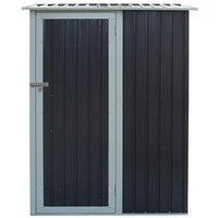 Rowlinsons 5 x 3 Trentvale Metal Pent Shed - Dark Grey - L89 x W143 x H186 cm