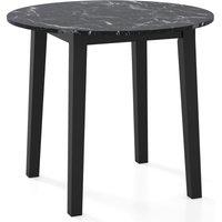 Costway Round Dining Table 35 Kitchen Table w/ Rubber Wood Legs in Black
