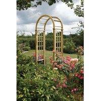 Rowlinsons Round Top Wooden Arch - L65 x W124 x H250 cm in Brown