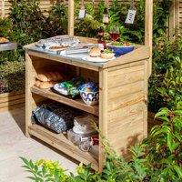 Rowlinsons Barbecue Servery - L53 x W103 x H162 cm in Brown