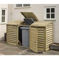 Rowlinsons Triple Bin Store - L82 x W230 x H130 cm in Brown