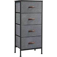 EONLION 4-Drawer Fabric Chest, Bedroom Living Room Storage Dresser in Dark Grey