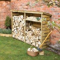 Rowlinsons Large Log Store - L56 x W229 x H156 cm in Brown