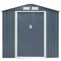 Rowlinsons 6 x 4 Trentvale Metal Apex Shed - Dark Grey - L121 x W201 x H190 cm