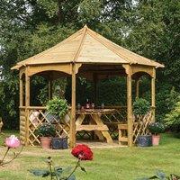 Rowlinsons Buckingham Gazebo - L357 x W357 x H278 cm in Brown
