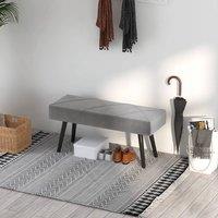 EONLION Upholstered End of Bed Bench with Steel Legs, Grey