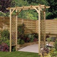 Rowlinsons Broadway Arch - Timber - L72 x W209.5 x H214 cm - Natural Finish in Brown