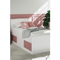 Time4sleep Maxistore 3 Door Pink Wooden Storage Single Bed Frame in White