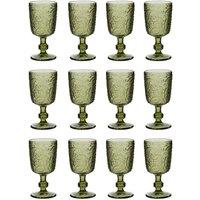 Dibor Set of 12 Luxury Spring Summer Bright Green Drinking Glass Wine Goblets Wedding Gift 300ml | Size: 12 Pack