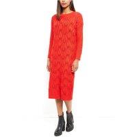 Cutie London Women's Cable Knit Textured Midi Dress in Red | Size: S/M