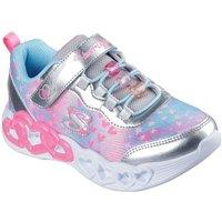 Skechers Women's Infinite Heart Lights Heart Jewels Trainer in Silver | Size: 2
