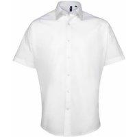 Premier Men's Supreme Poplin Short-Sleeved Shirt in White | Size: 19 inches