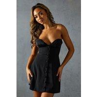 MissPap Women's Cup Detail Tailored A Line Mini Dress in Black | Size: 10