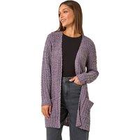 Roman Women's Popcorn Textured Longline Cardigan in Mid Grey | Size: 10