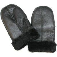 Infinity Leather Sheepskin Mittens in Black | Size: Small