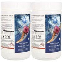 Shatchi 2 Kg Multifunction Chlorine Tablets 4-in-1 Dispenser Tablets for Hot Tubs in White