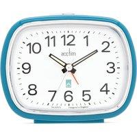 Acctim Camille Analogue Alarm Clock Quartz Luminous Hands Chrome Bezel in Blue
