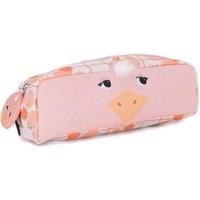 Les Deglingos 1-Zip Animal Face Pencil Case - Pomelos the Ostrich in Light Pink