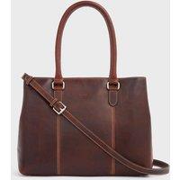 OSPREY LONDON Women's The Madden Leather Shoulder Workbag in Brown