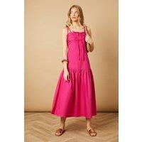Oasis Women's Cup Detail Halterneck Drop Hem Midaxi Dress in Pink | Size: 14