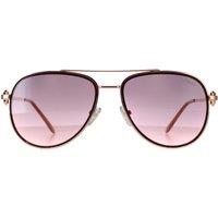 Guess Women's Aviator Shiny Rose Gold Bordeaux Mirror GF0344