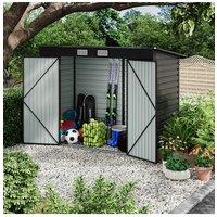 Outdoor Galvanized Steel Storage Shed with Dual Doors