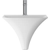 Balterley Summit Modern Wall Hung 1 Tap Hole Ceramic Basin 460mm - White