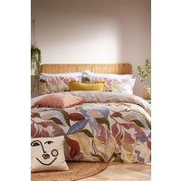 Furn Amarosa Abstract Floral Reversible Duvet Cover Set in Pink | Size: Super King