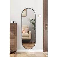 Living and Home 40x120cm Full-Length Mirror Capsule Wall Mirror for Makeup & Dressing in Black | Size: 40x120 cm