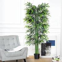 OUTSUNNY 1.8M Artificial Bamboo Tree Plant Decor Greenary In a Pot Home in Green