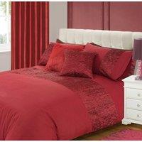 Intimates Chic Pleated Duvet Cover & Pillowcase Set in Burgundy | Size: Double