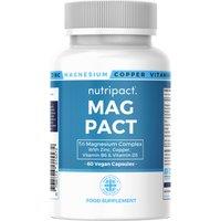 Nutripact Magnesium Glycinate 3 in 1 Complex with Zinc, B6, D3 & Copper - 60 Capsules in Blue | Size: Pack of 60