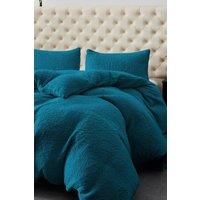 Ezysleep Winter Warm Soft Teddy Fleece Duvet Set in Teal | Size: Single