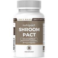 Nutripact Lions Mane Multi Mushroom Complex - 60 Capsules in Brown | Size: Pack of 60