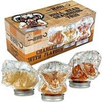 Kimm and Miller (UK) Ltd 3 X Glass Bull Seasonings in Red | Size: 206ml