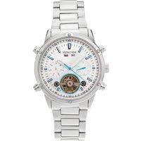 Heritor Automatic Men's Wilhelm Semi-Skeleton Bracelet Watch w/Day/Date - Silver