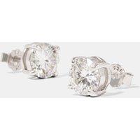 Cernucci Men's Moissanite Stud Earrings - 8mm in Metallic Silver