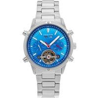 Heritor Automatic Men's Wilhelm Semi-Skeleton Bracelet Watch w/Day/Date - Silver/Blue in Blue