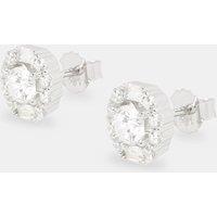 Cernucci Men's Round Baguette Cluster Stud Earrings - 9mm in Metallic Silver