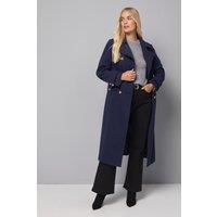 Wallis Women's Petite Military Double Breasted Longline Coat in Navy | Size: 14